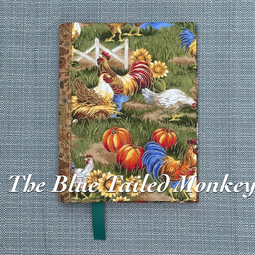 Notebook Cover - Chickens (Green Ribbon)