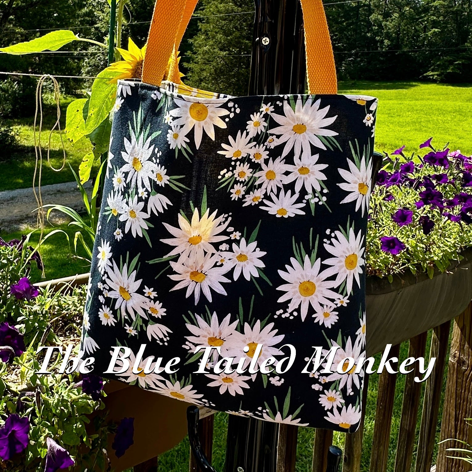 Market Tote - DAISY / LEMON – The Blue Tailed Monkey LLC