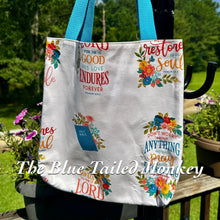 Load image into Gallery viewer, Market Tote -  FAITH (Turquoise/Floral)
