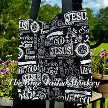 Load image into Gallery viewer, Market Tote -  FAITH (Black/White)
