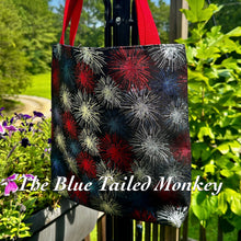 Load image into Gallery viewer, Market Tote -  FIREWORKS (Red Handles)
