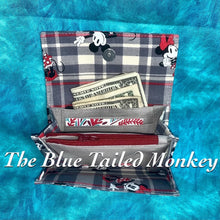 Load image into Gallery viewer, Compact Accordion Wallet - Mickey Plaid
